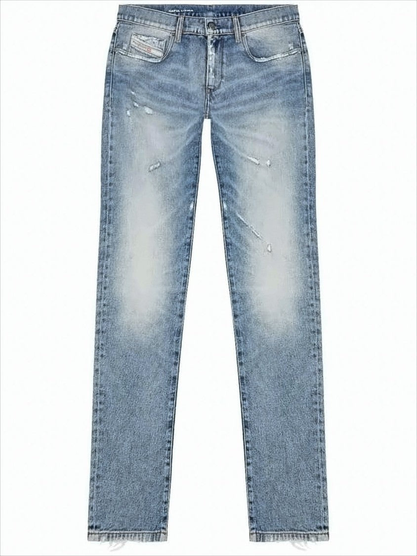 Diesel Faded Blue Straight-Leg Denim Pants
