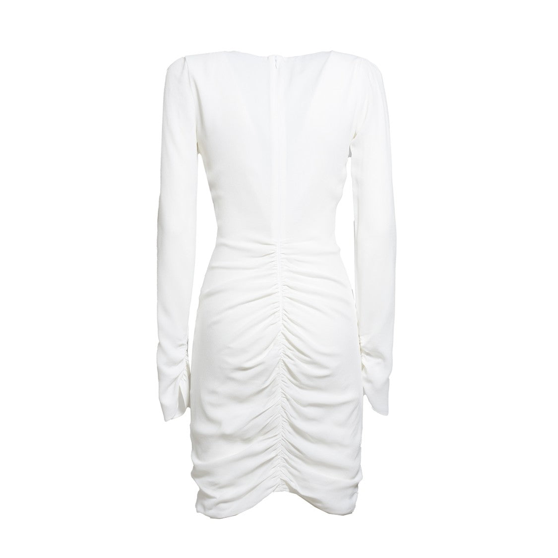 Dsquared2 White Silk Gathered Short Dress