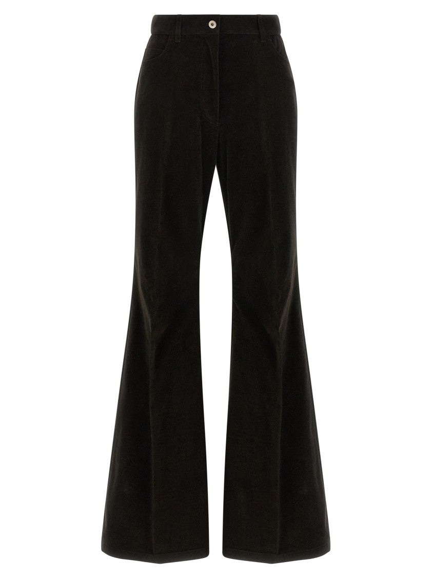 Ferragamo Striped Flared Velvet Trousers