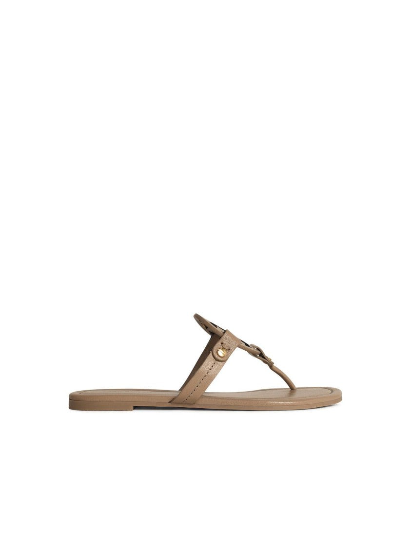 Tory Burch Miller' Beige Leather Flip-Flops