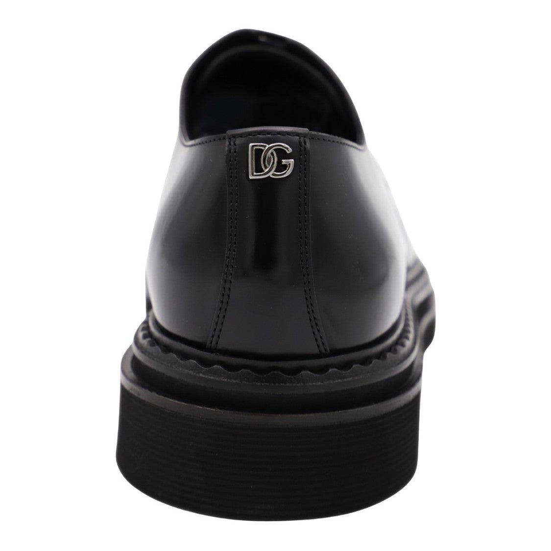 Dolce & Gabbana Polished Black Leather Flat Shoes