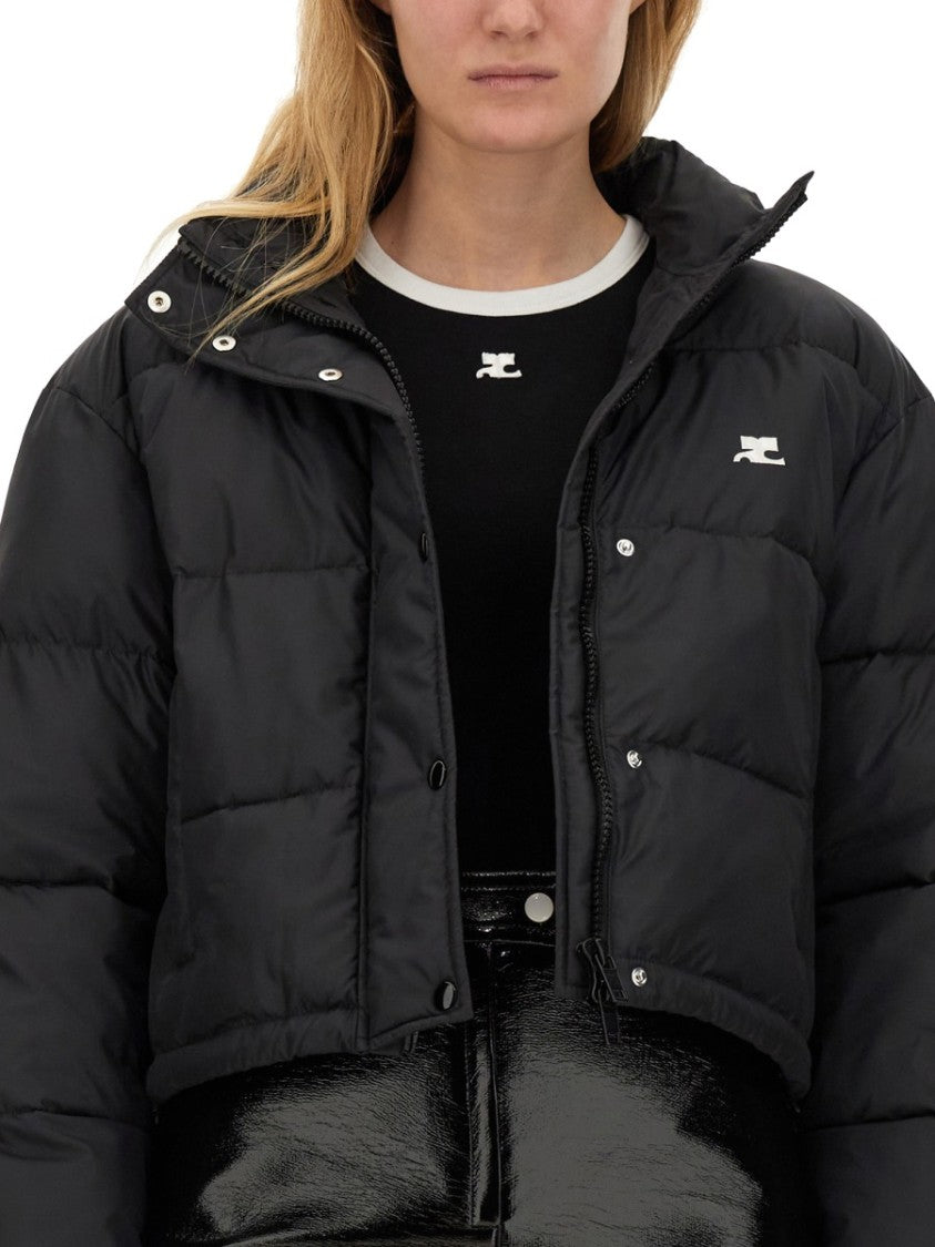 Courrèges Cropped Down Jacket With High Collar