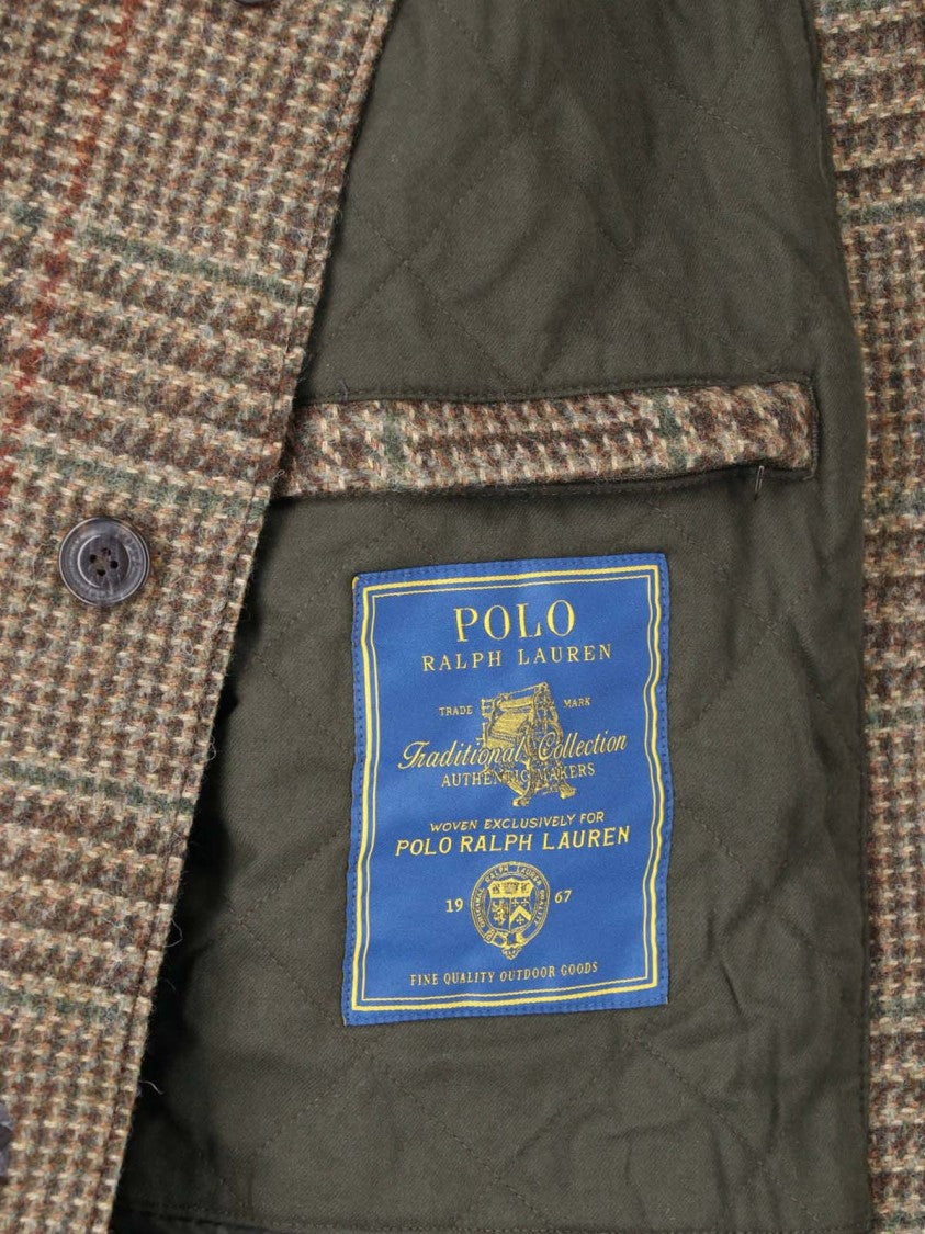 Polo Ralph Lauren Multicolor Checkered Wool Jacket With Classic Collar And Button Closure