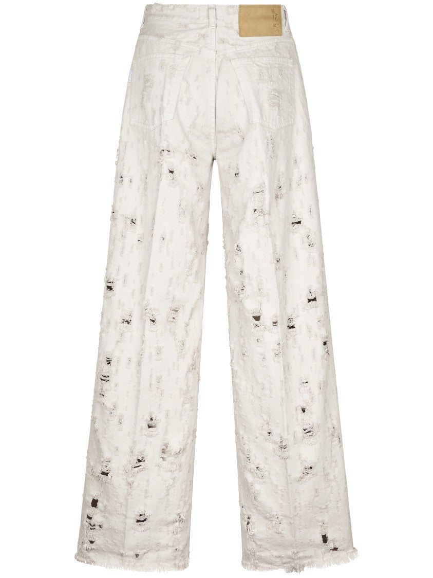 Haikure Distressed Wide-Leg Trousers With Vintage Appeal