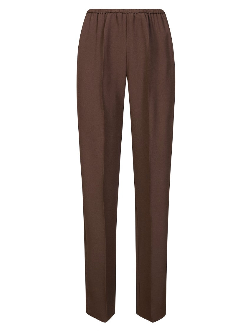 Forte Forte Rich Brown Elastic Waist Wide-Leg Pants