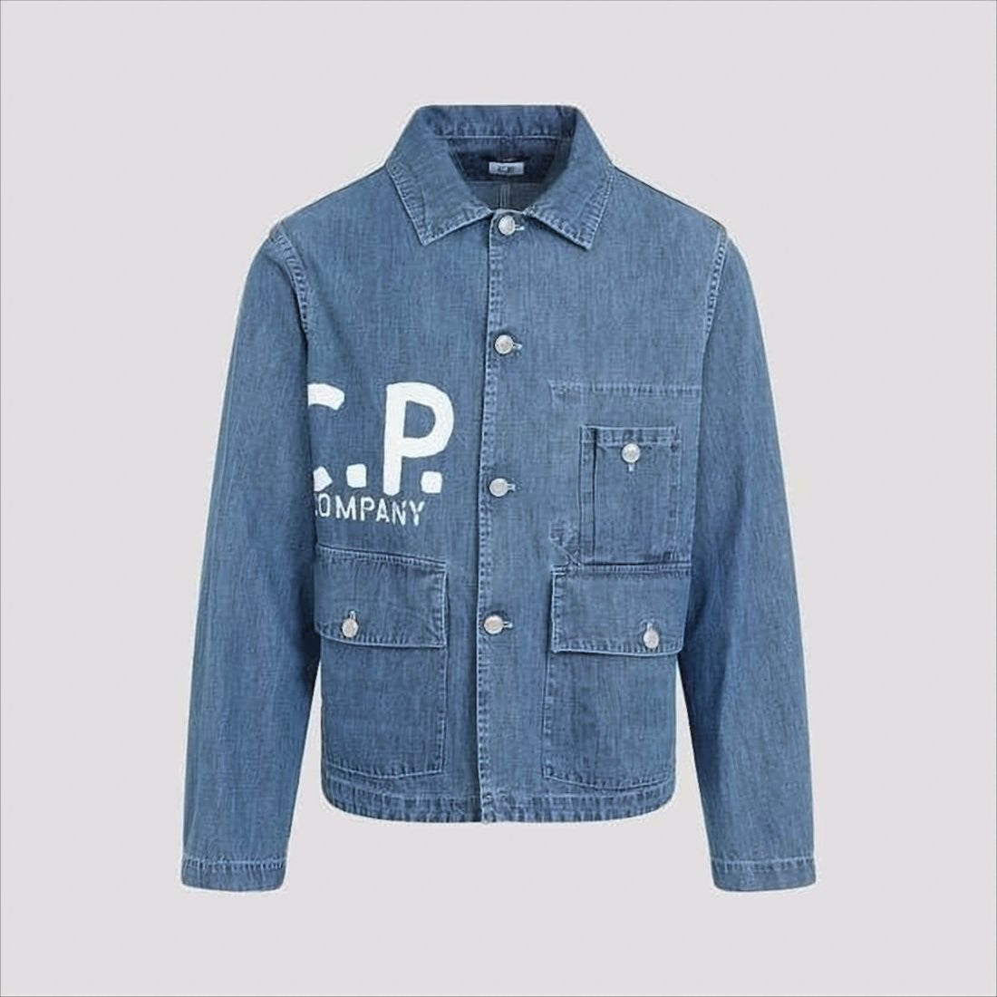 C.P. Company Classic Denim Jacket With Button Closure And Logo Detail
