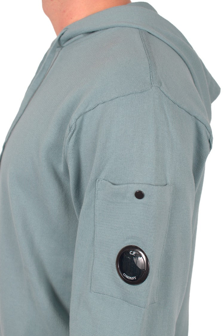 C.P. Company Light Teal Lens Detail Pullover Hoodie