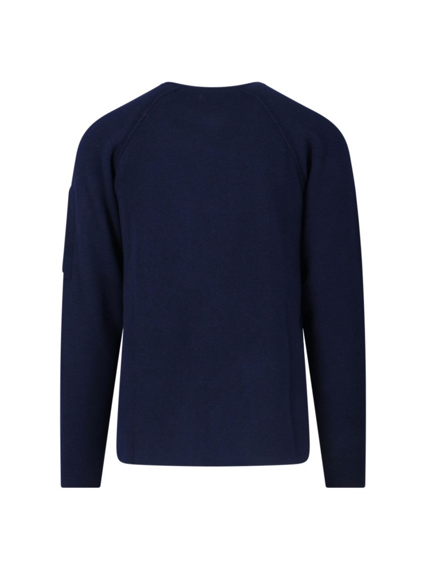 C.P. Company Logo Crewneck Sweater – Navy Blue