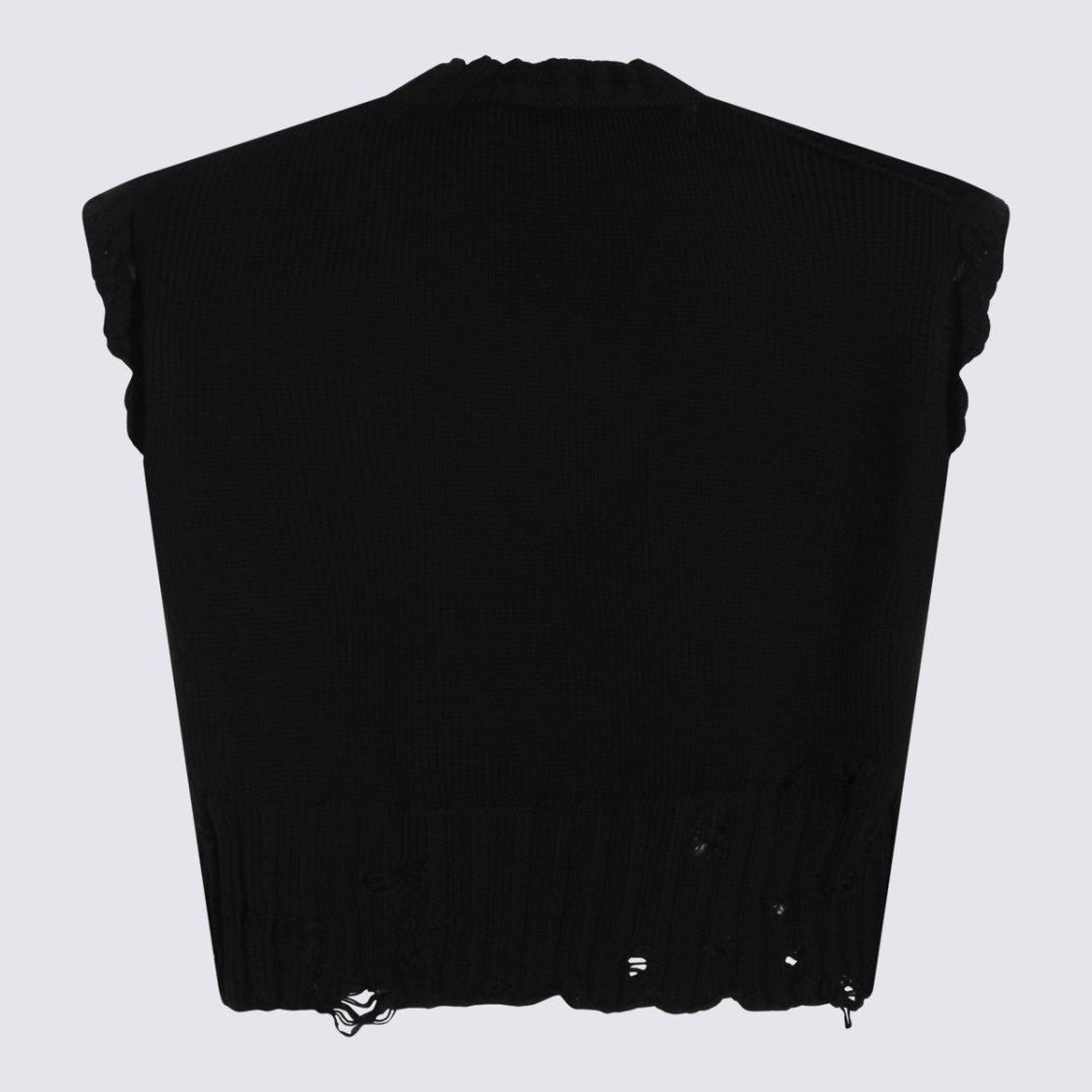 Marni Sleeveless Cropped Black Cotton Knit Top