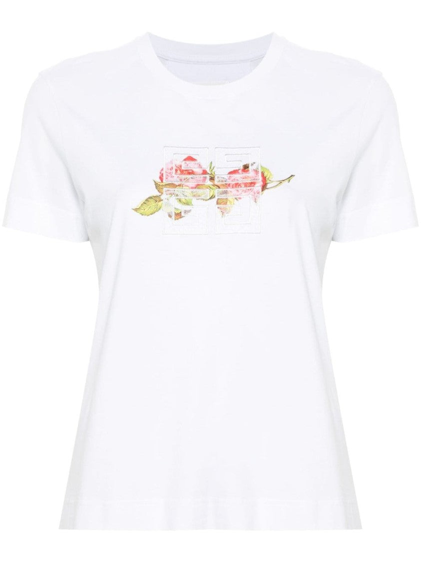 Givenchy Floral Print Cotton Jersey Top