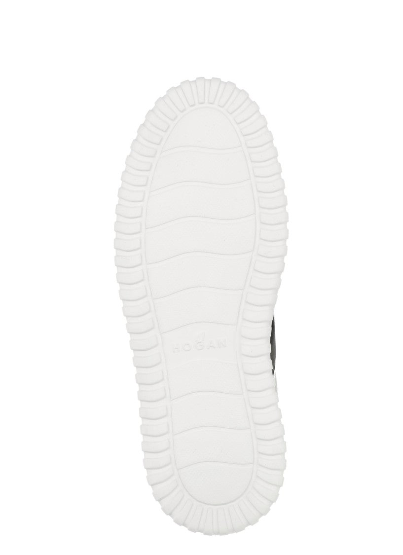 Hogan White Low-Top H-Stripes Leather Sneakers