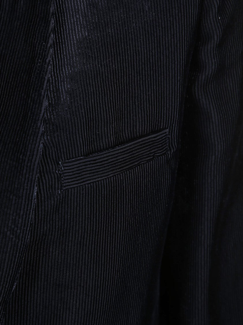 Forte Forte Tailored Black Acetate Jacket With Notched Lapels And Single-Button Closure