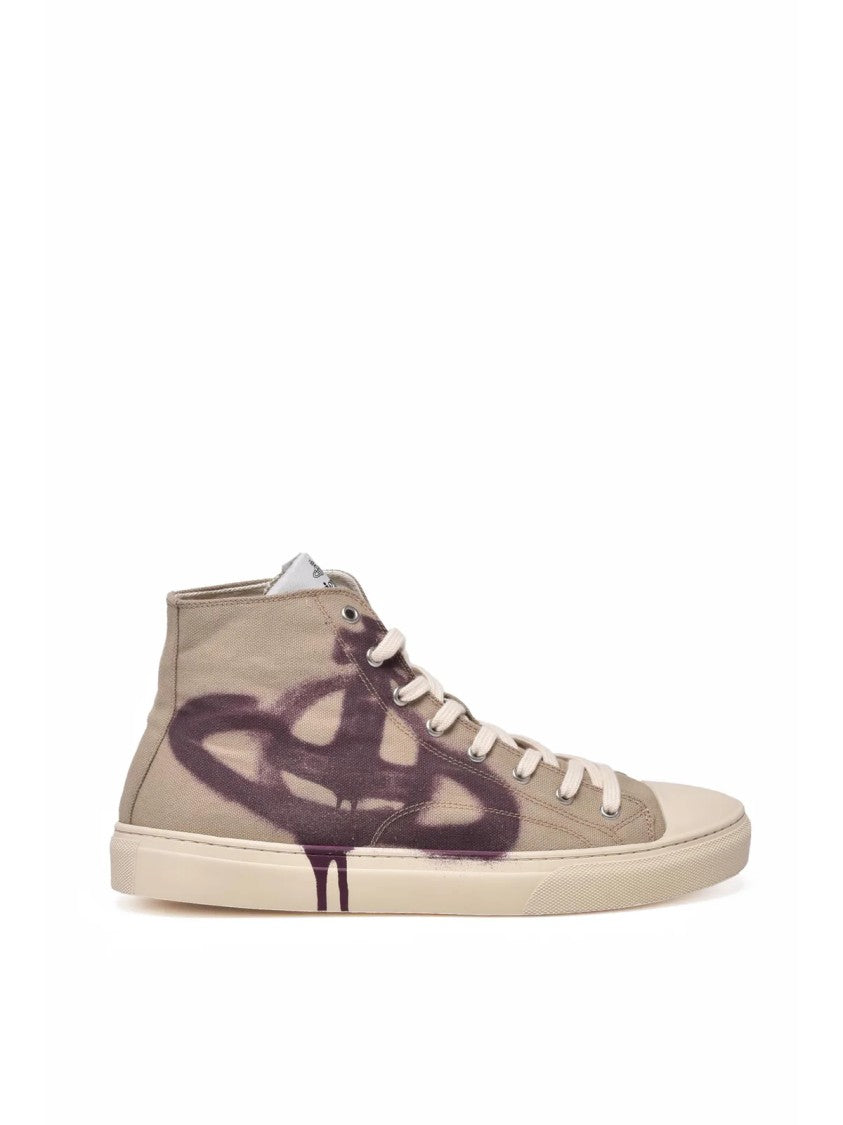 Vivienne Westwood Beige Polyester Graffiti Sneakers