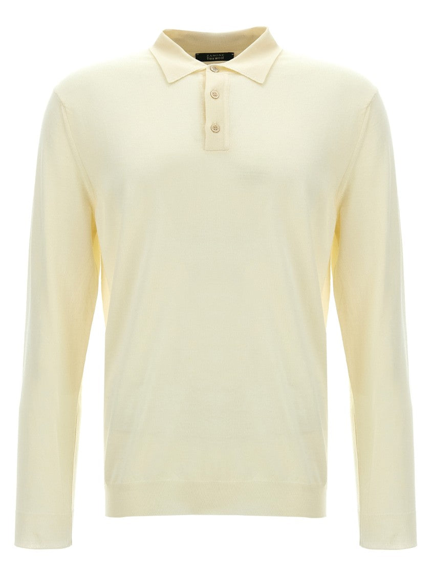 Zanone Wool Knit Polo Shirt With Classic Collar And Button Placket