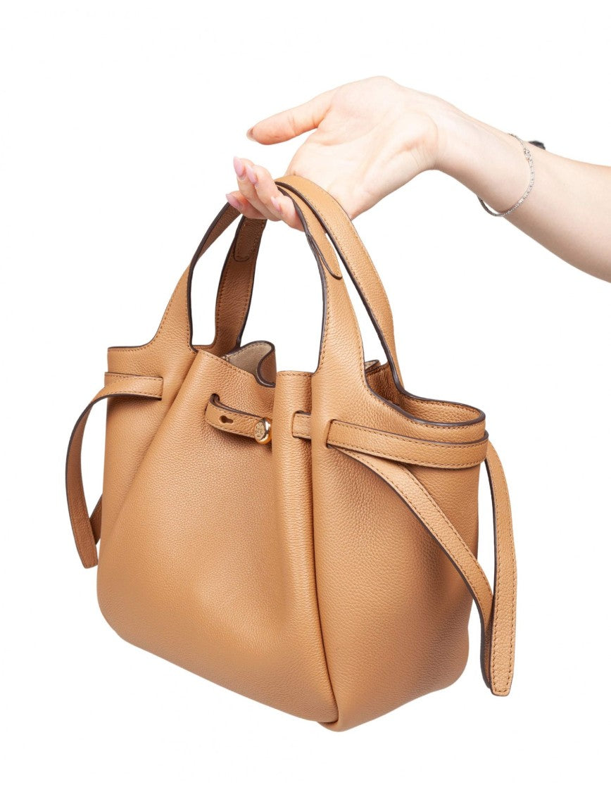 Tory Burch Romy Tote Leather Handbag Color Tiramisu'
