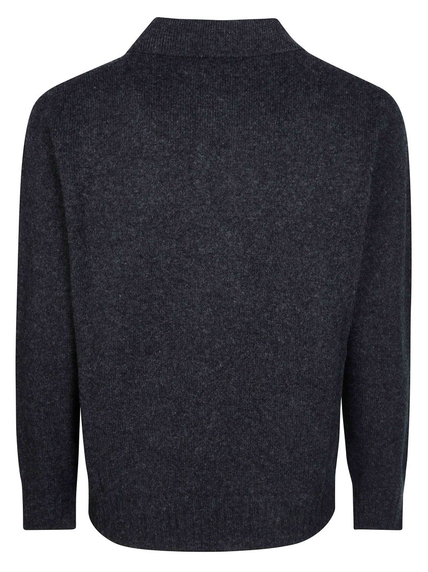 Amaranto Charcoal Knit Polo Shirt