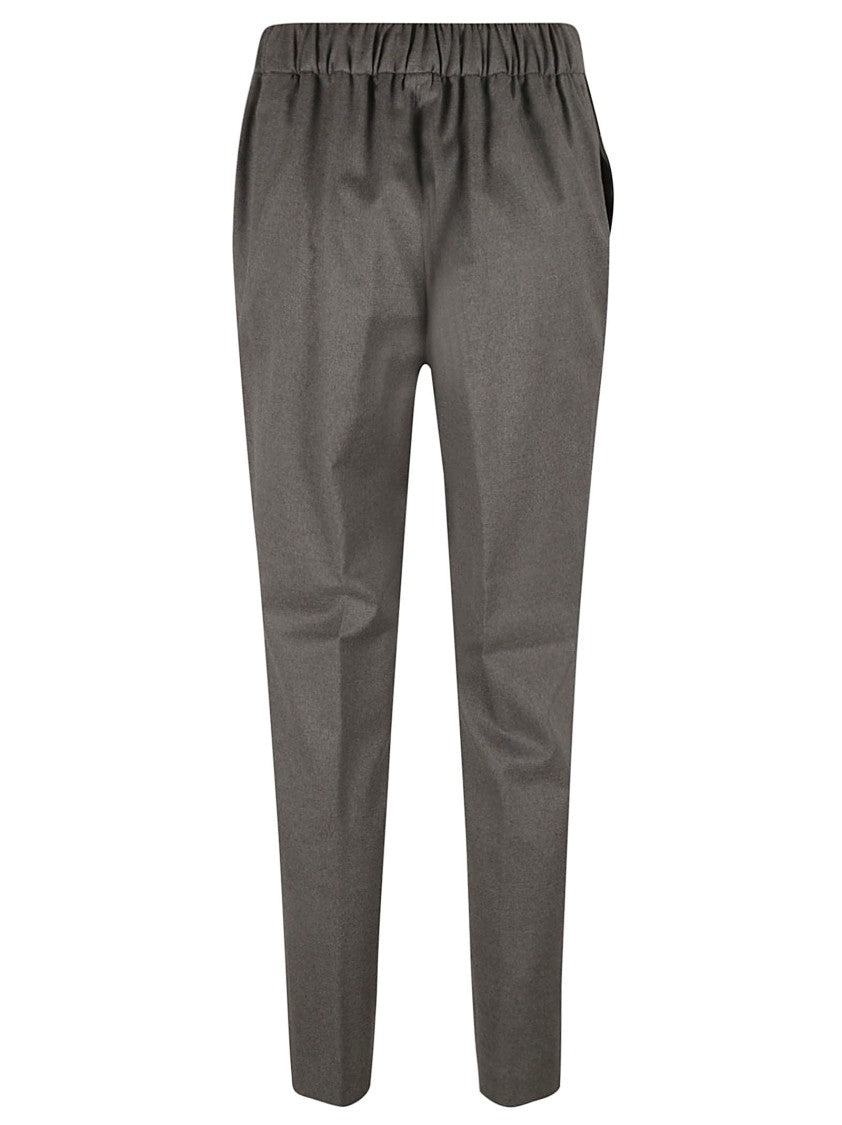 Fabiana Filippi Tailored Grey Trousers With Drawstring Waist