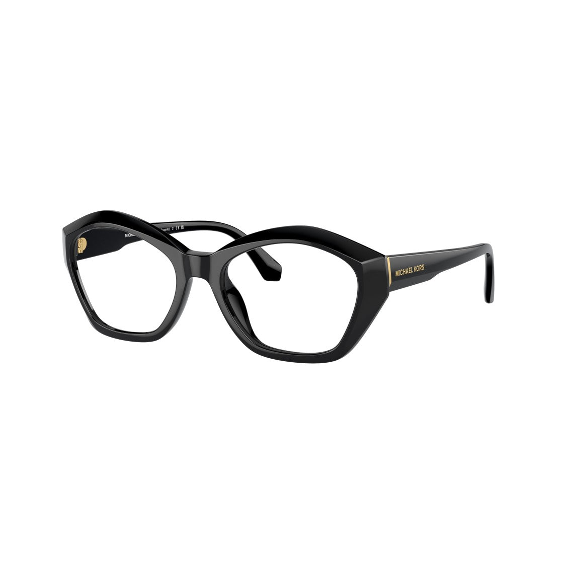 Michael Kors 0Mk4116u Geometric Black Eyeglasses With Gold Accents