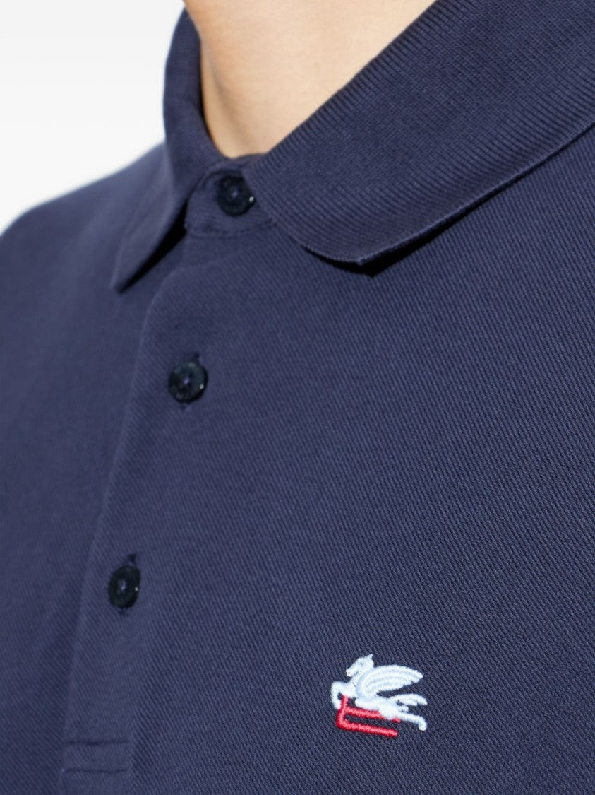 Etro Three-Button Polo Shirt With Pointed Collar