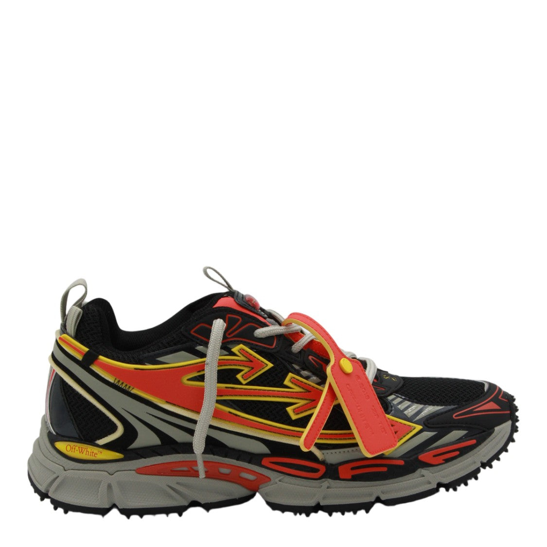 Off-White Dynamic Black Mesh Sneakers With Bold Color Overlays