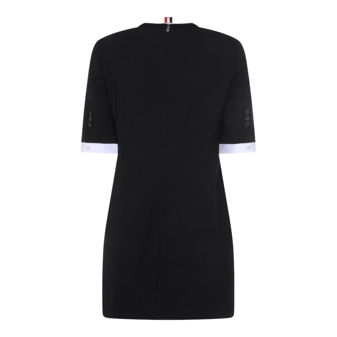 Thom Browne Tailored Black Mini Dress With Contrast Cuffs