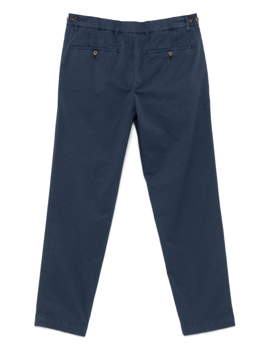 Myths Tailored Blue Trousers With Classic Button Closure
