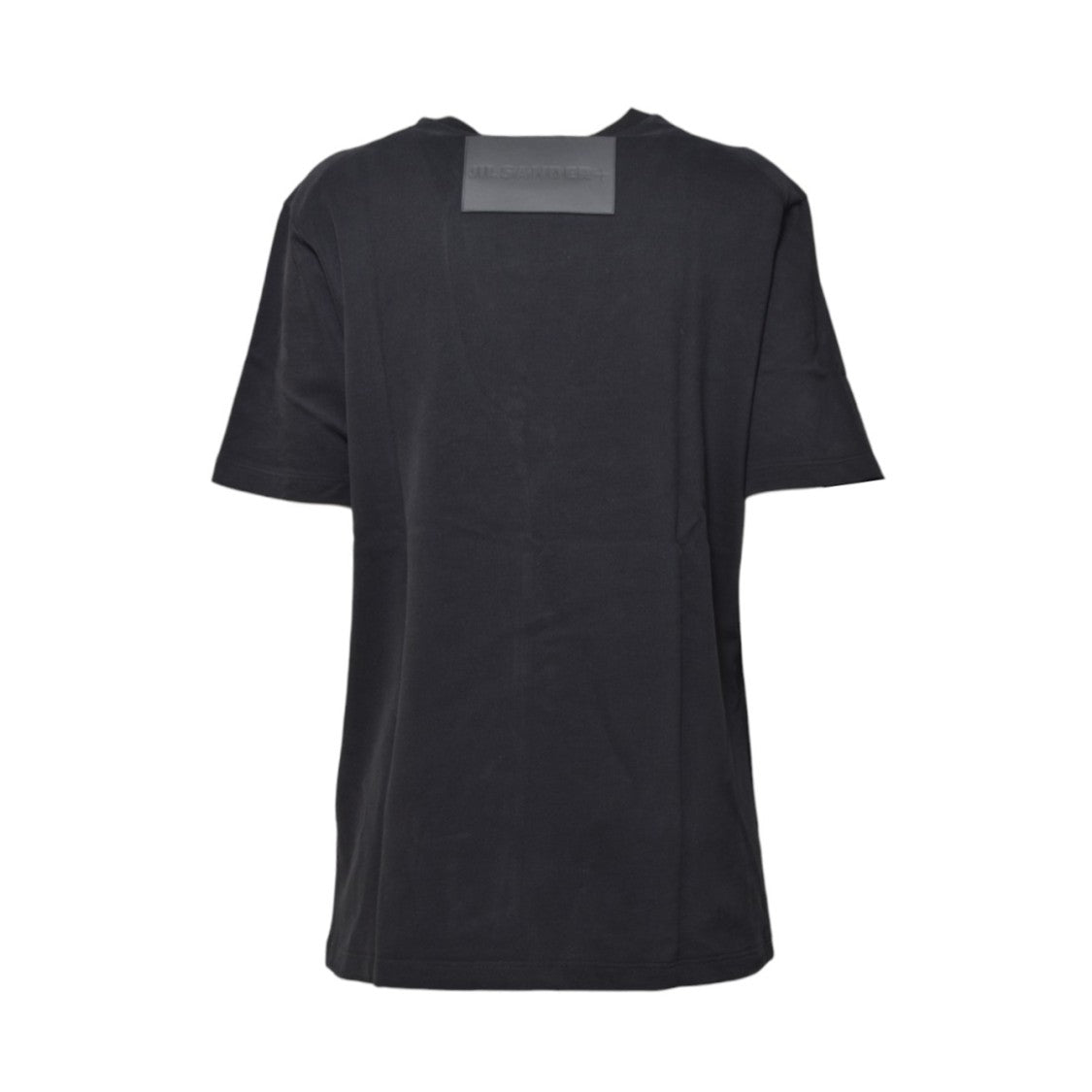 Jil Sander Ribbed Neckline Black Cotton Jersey T-Shirt