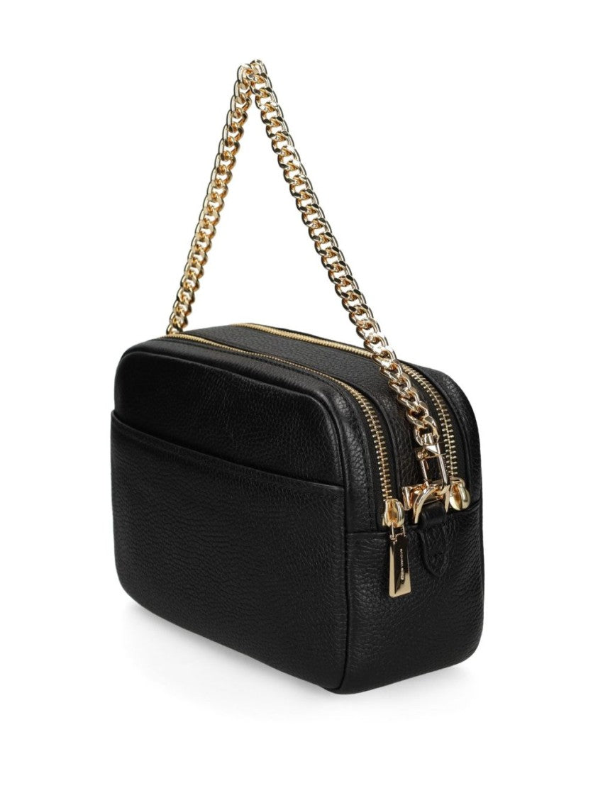 Michael Kors Black Calfskin Shoulder Bag With Chain Strap