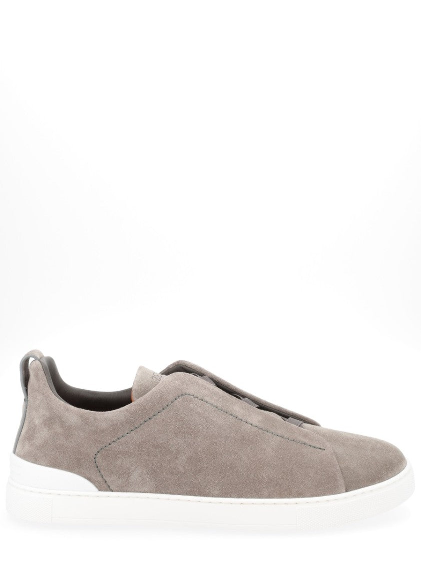 Zegna Low-Top Sneaker With Hidden Laces In Calf Leather