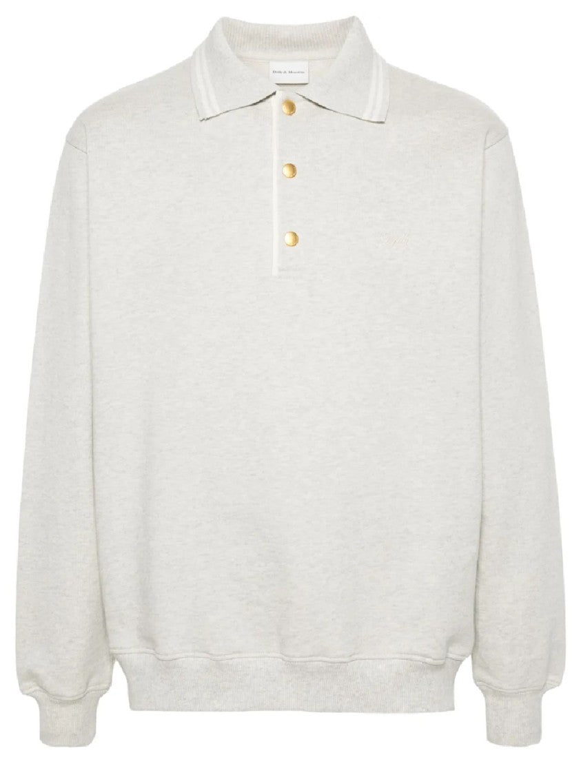Drôle De Monsieur Classic Cotton Polo Pullover With Buttoned Placket