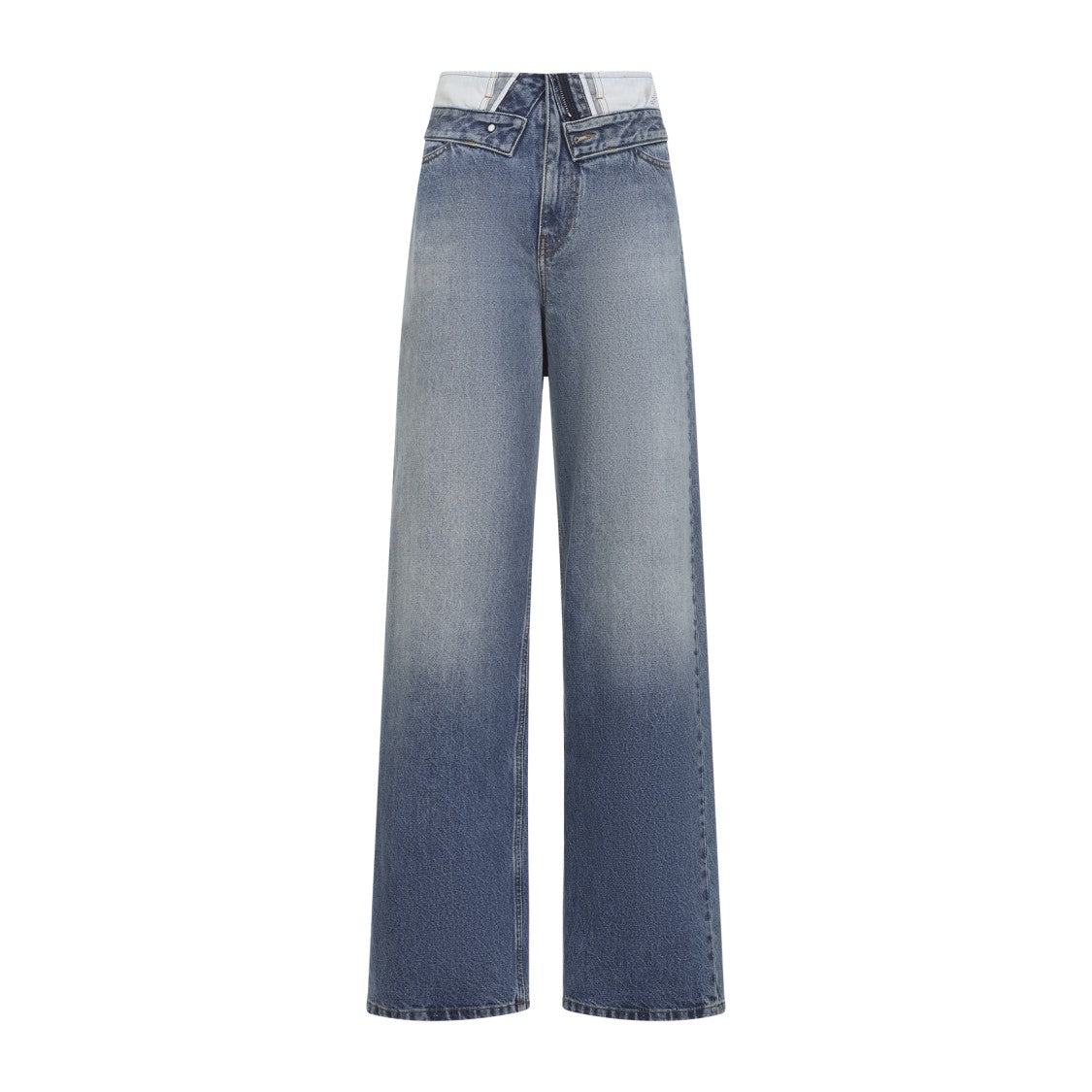 Mm6 By Maison Margiela Wide-Leg Denim Jeans With Double Waistband