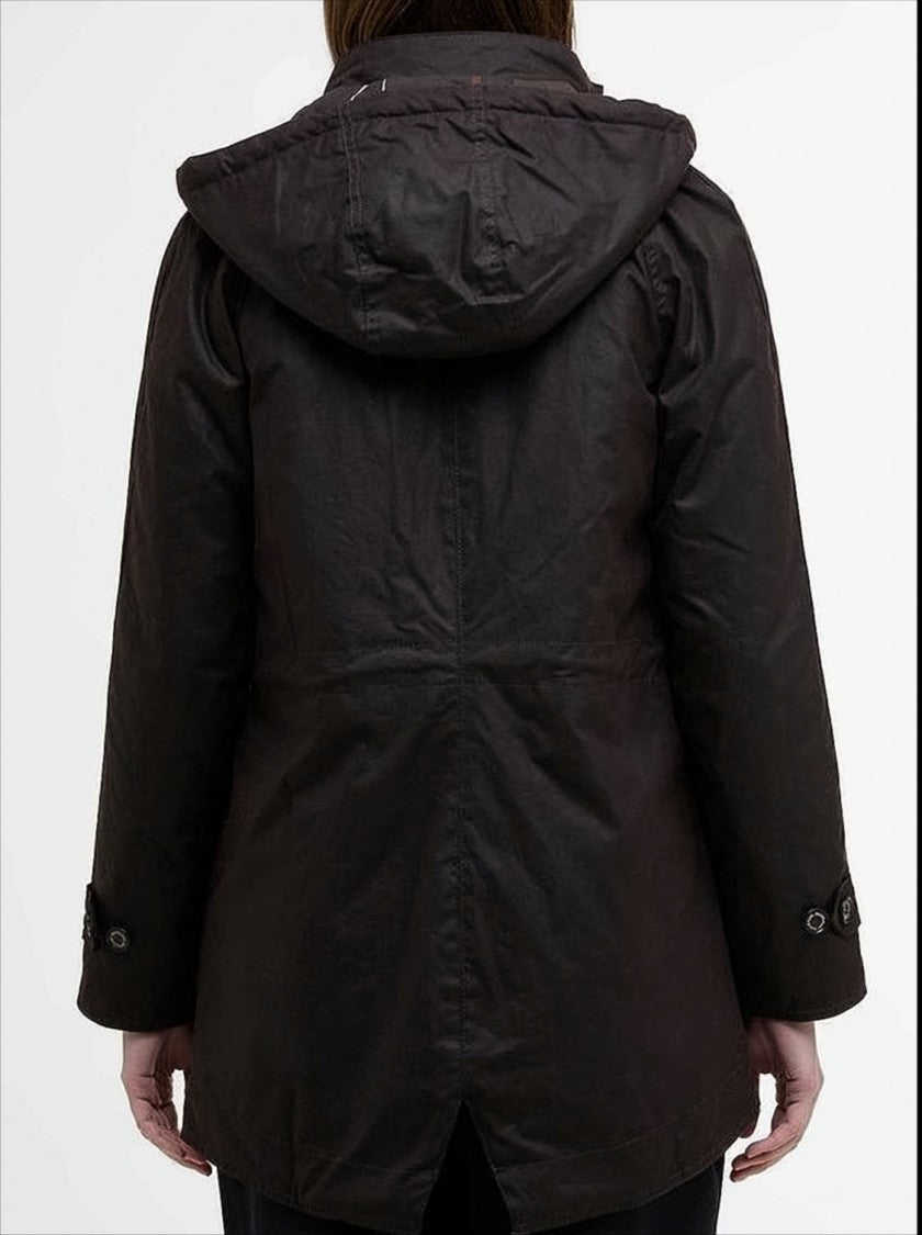 Barbour Mid-Length Waxed Jacket With Parka-Inspired Fishtail