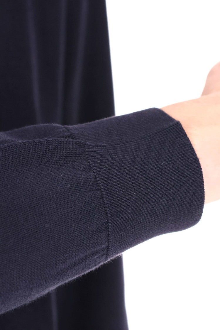 Drumohr Blue Long-Sleeve Cotton Polo Shirt