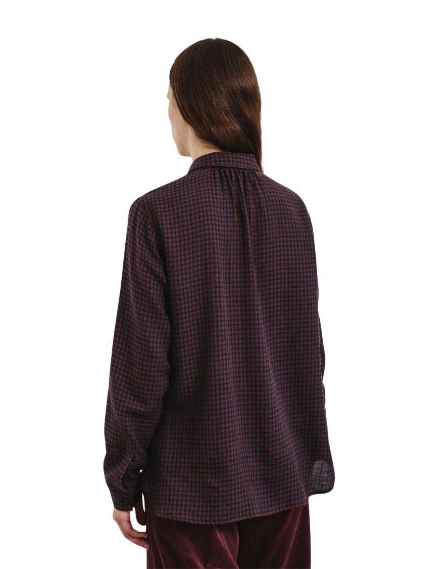 Pomandère Notte Gingham Lyocell-Cotton Flannel Shirt