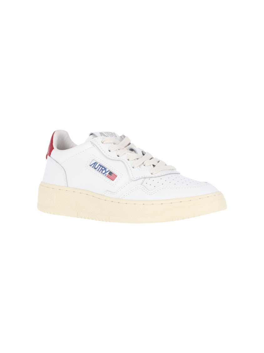 Autry White Medalist Leather Low-Top Sneakers