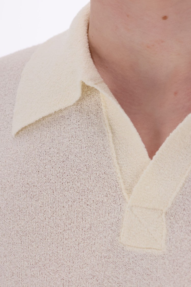 Roberto Collina Light Terry Open Collar Polo