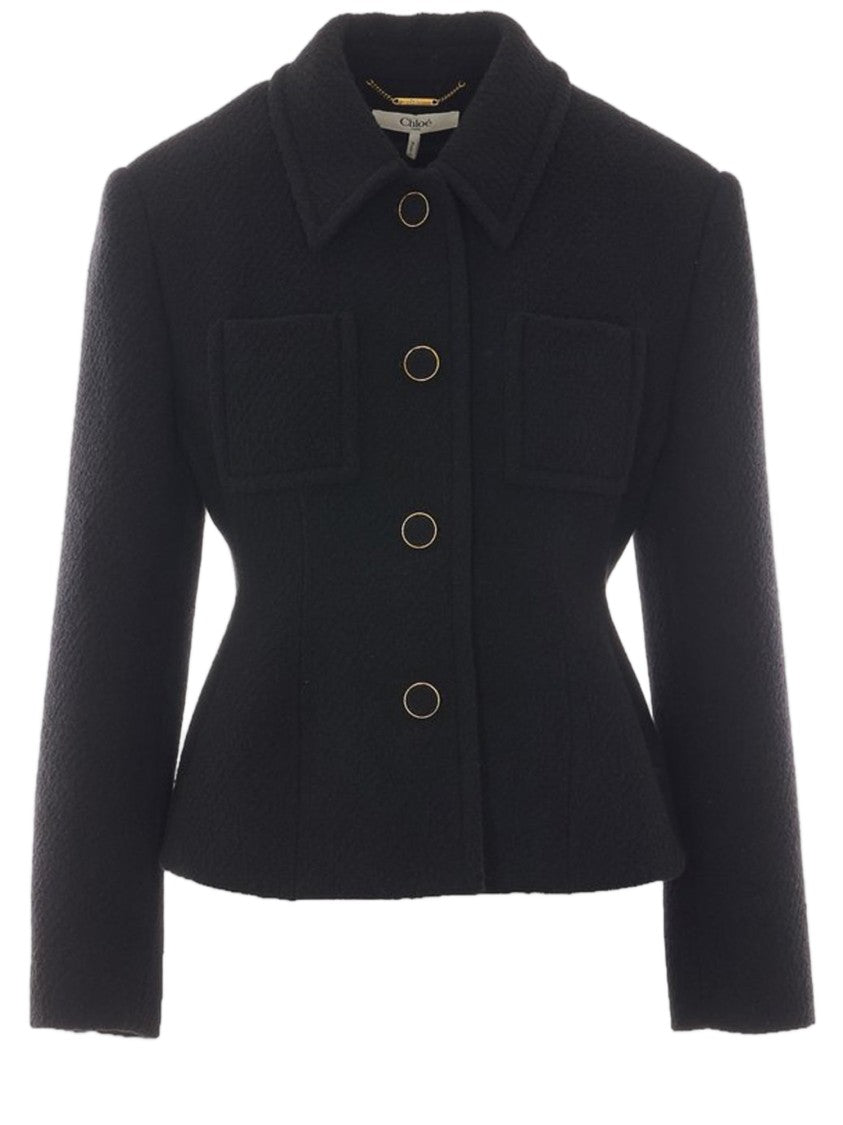 Chloé Tailored Black Jacket With Classic Collar And Fitted Silhouette