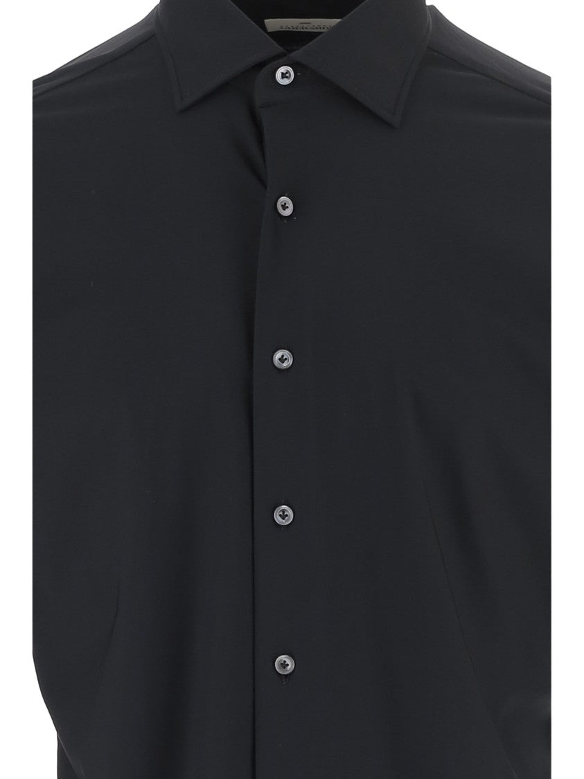 Gherardi Smooth Stretch Jersey Shirt With Classic Collar