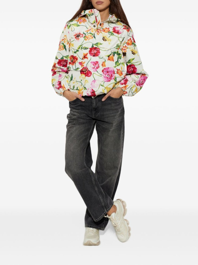Kenzo Floral Print Hooded Zip-Front Jacket