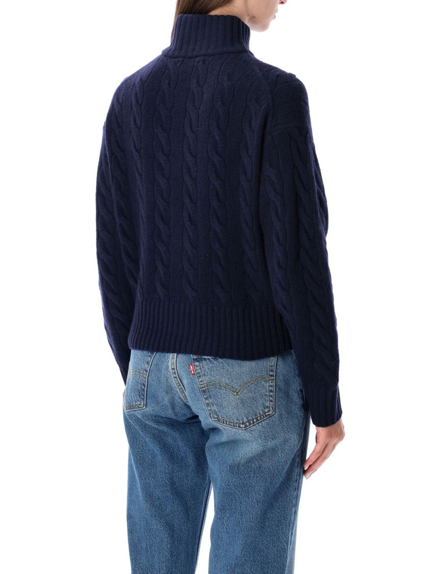 Polo Ralph Lauren Cable-Knit Wool-Blend Half-Zip Sweater