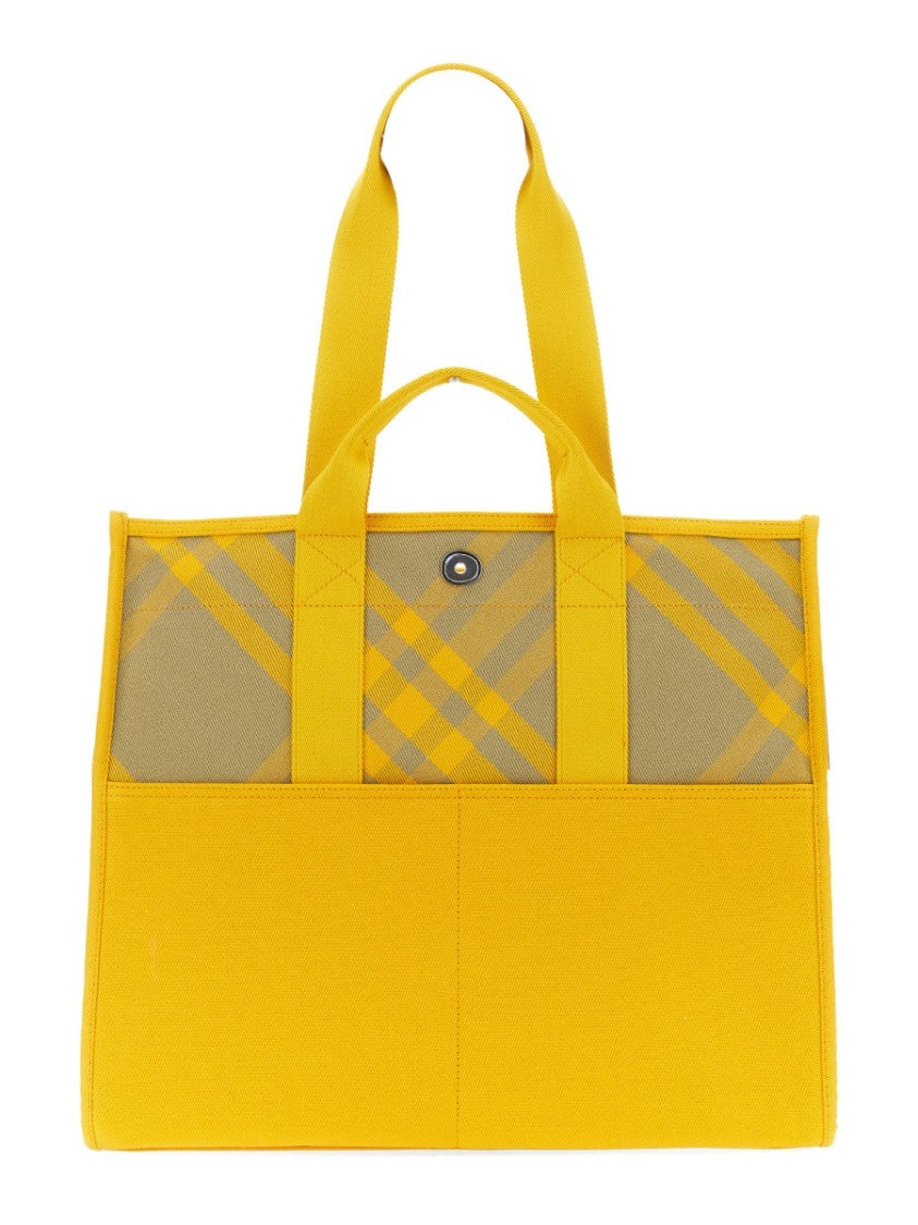 Burberry Structured Cotton Tote Bag