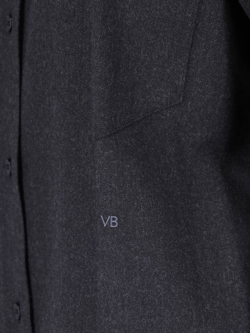 Victoria Beckham Classic Button-Down Shirt With Embroidered Initials