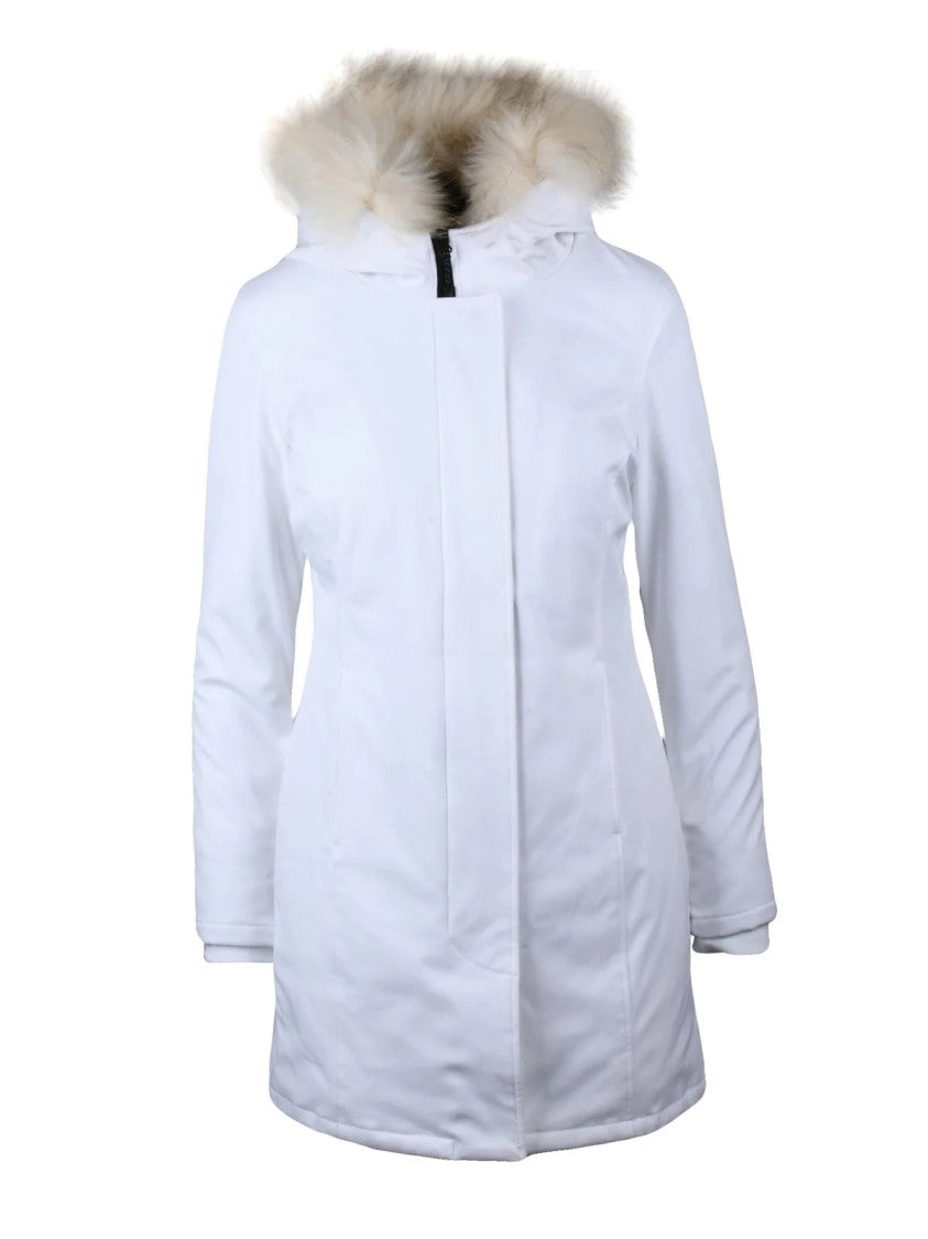 Bomboogie White Fitted Polyester-Blend Parka