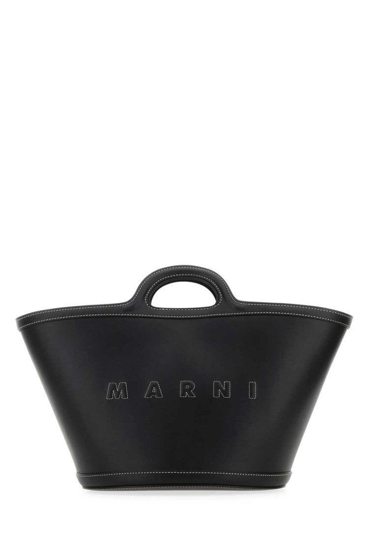 Marni Black Leather Small Tropicalia Handbag
