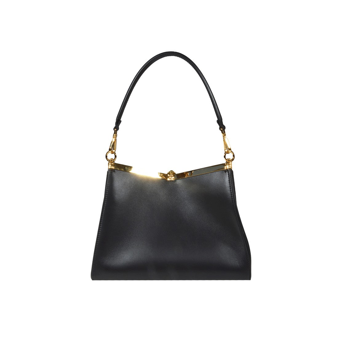 Etro Medium Black Leather Sail Shoulder Bag