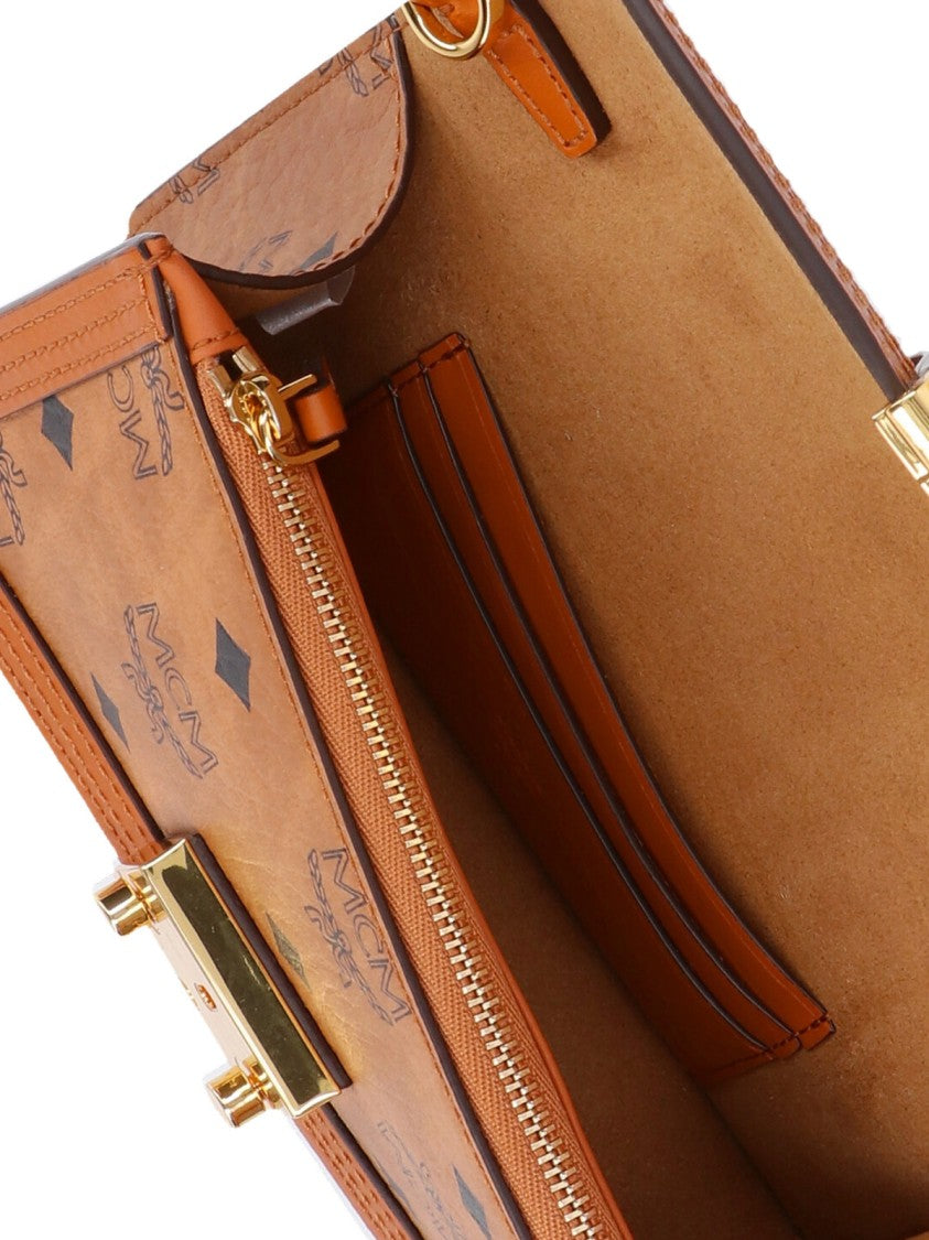 Mcm "Tracy" Medium Shoulder Bag "Visetos" Brown