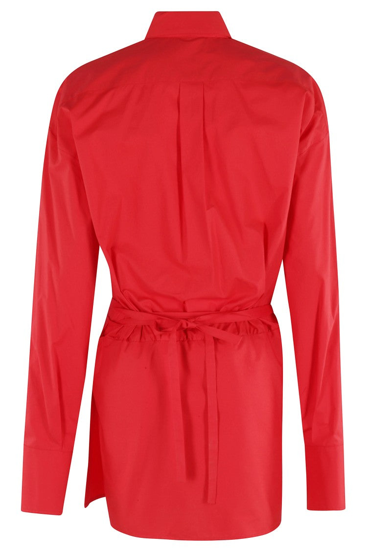 Federica Tosi Mini Cotton Pareo Dress With Classic Collar