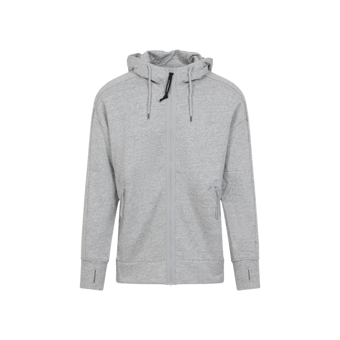 C.P. Company Greystone Melange Cotton Zipped Hooded Sweatshirt