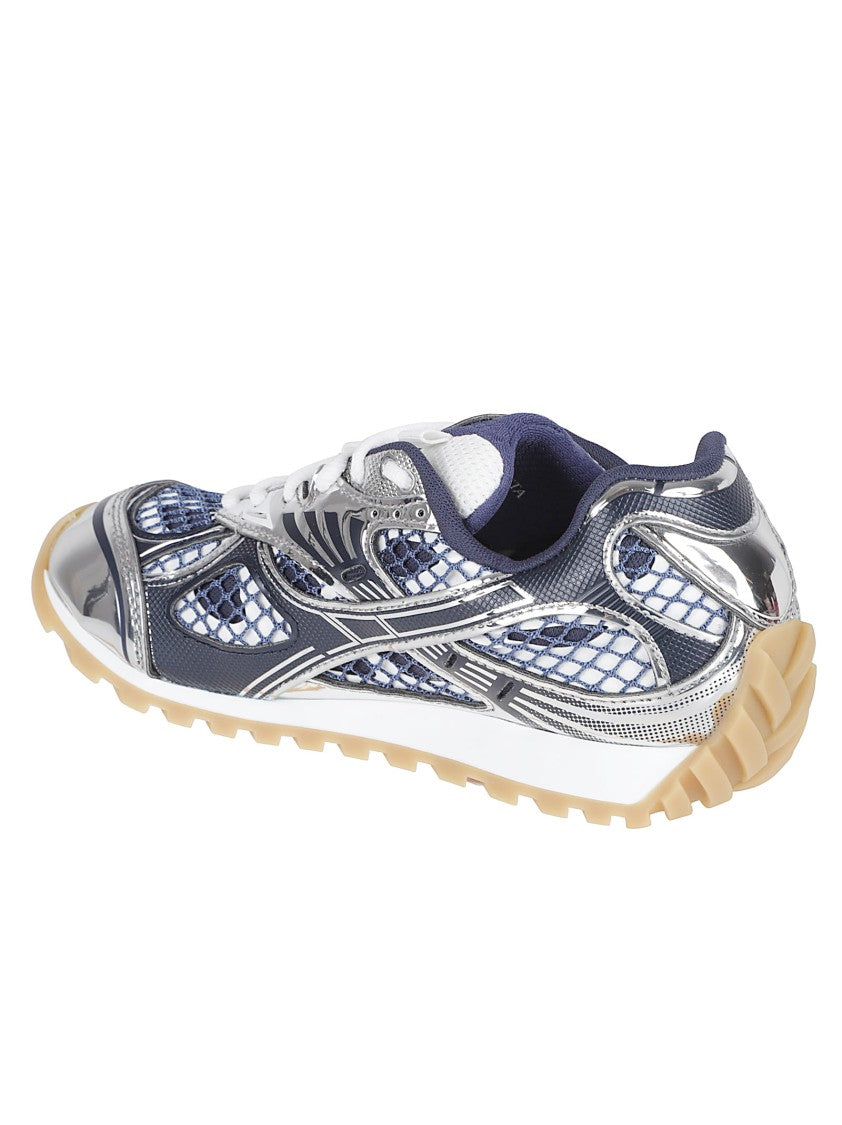 Bottega Veneta Dark Blue Silver Futuristic Sneakers