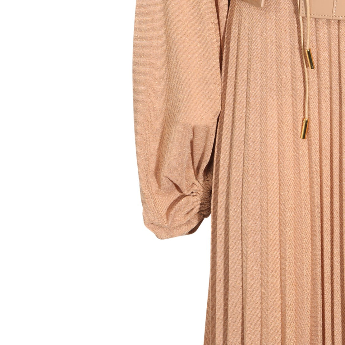 Elisabetta Franchi Corset-Style Belt Pleated Skirt Maxi Dress